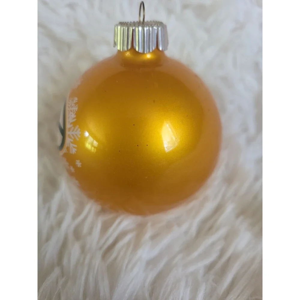 Green Bay Packers Yellow NFL Round  Tree Ornament Football Wisconsin
